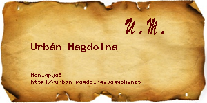 Urbán Magdolna névjegykártya